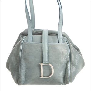 Christian Dior Rare Cannage Gaucho Blue Bag VINTAGE Stunning!